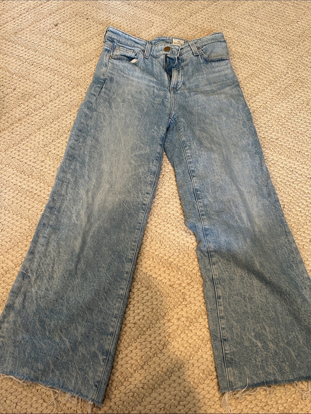 AG Light Wash Wide Leg Jeans